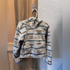 Columbia Kid’s Half-Zip Fleece Pullover - Cream & Brown Aztec